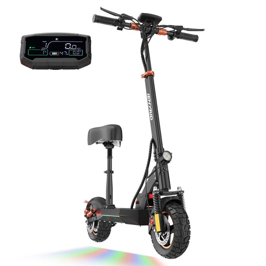 S+ 800W Adults Electric Scooter with Removable Seat, 10" Off-Road Pneumatic Tires, 3 Speeds 30 MPH Max, 25 Miles Range Folding Electric Scooter 350Lbs Weight Limit Black