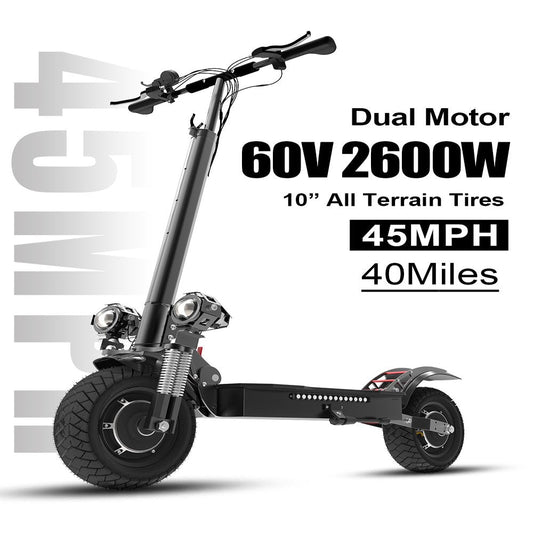 JX760 Electric Scooter, 60V 2600W Dual Motor, up to 46 MPH Speed & 40 Miles, Maximum Load of 330 Pounds Adult Escooter