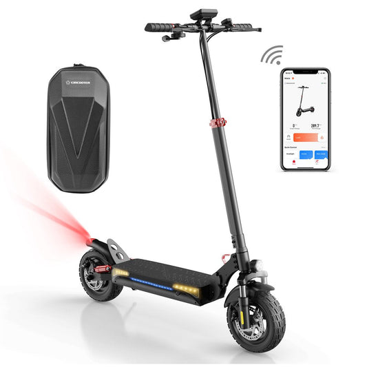Electric Scooter with Smart APP, 800W Motor, 28 Mph Top Speed, 20-25 Miles Range, 10 Inches All Terrain Tires off Road Electric Scooter for Adults, 4 Absorbers Systems