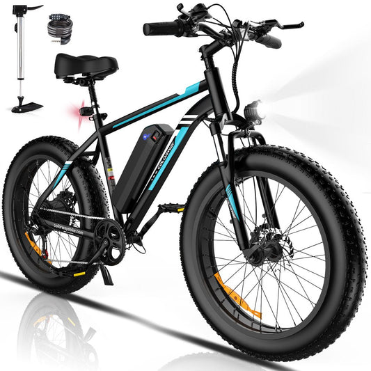 26*4.0 Fat Tire E Bike, 750W Electric Bicycles 15AH 48V Mountain Electric Bike for Adult