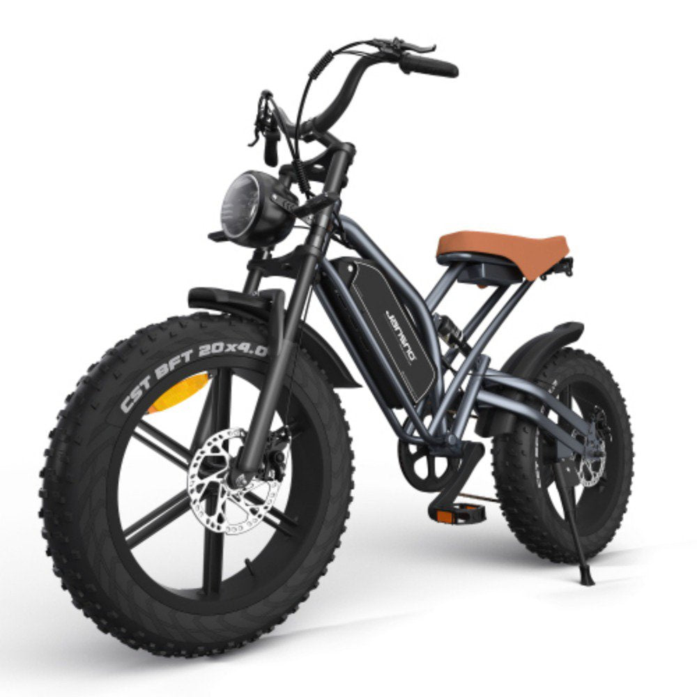 JANSNO Electric Bike 20" X 4.0 Electric Bike for Adults with 750W Brushless Motor,7-Speed Transmission , 20 Inch Fat Tires Gray+Abs+Rubber+Steel (Q235)+Cycling+Garden&Outdoor +Portable+Multifunctional