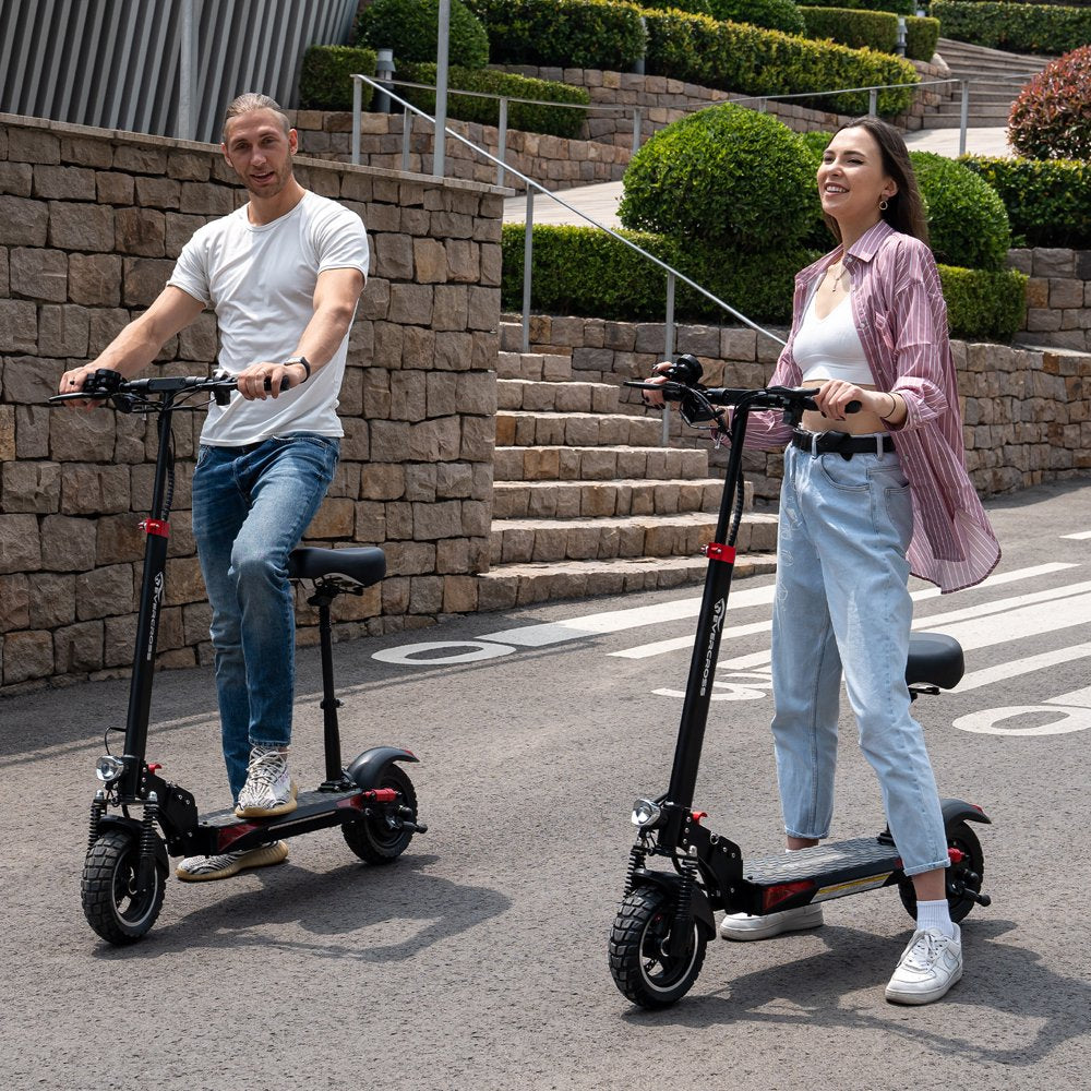 Electric Scooter with 10" Solid Tires, 800W Motor up to 28 MPH and 25 Miles Range, Folding Electric Scooter for Adults , Black