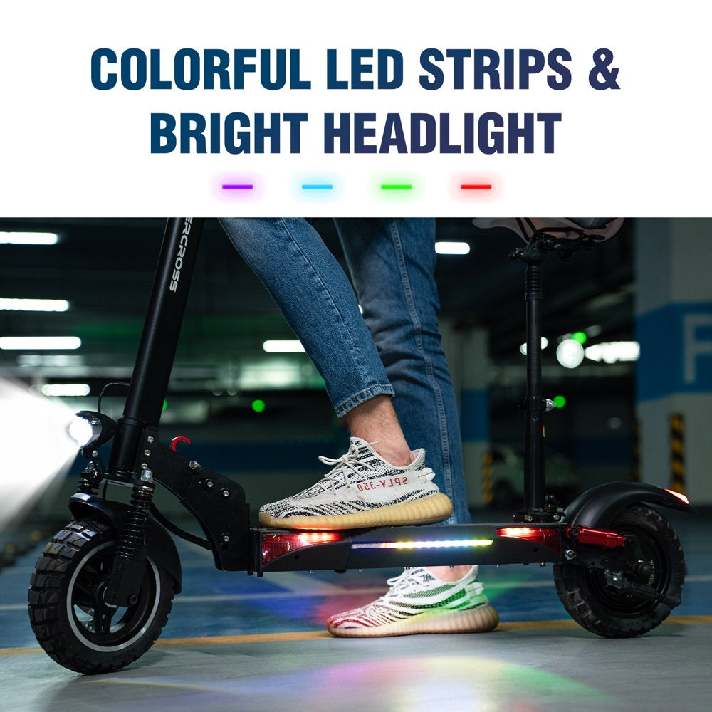 Electric Scooter with 10" Solid Tires, 800W Motor up to 28 MPH and 25 Miles Range, Folding Electric Scooter for Adults , Black